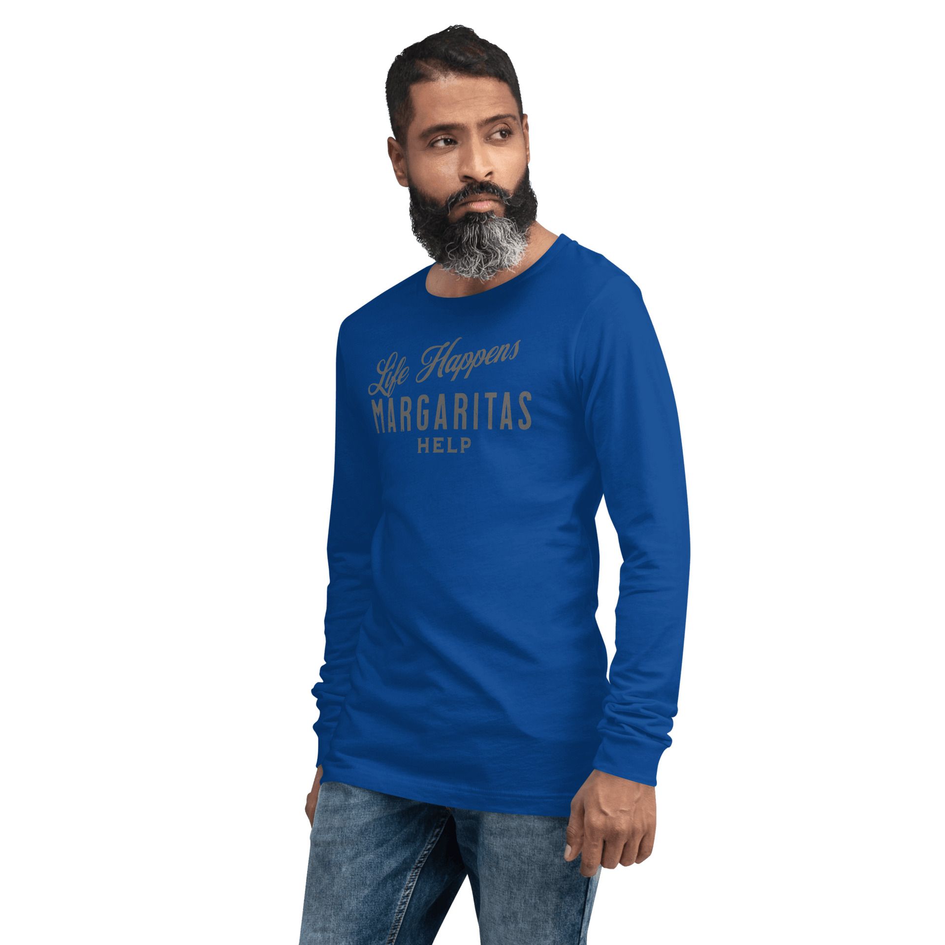 Life Happens Margaritas Help Tee | Versatile Long SleeveElevate any outfit with our Life Happens Margaritas Long Sleeve Tee. Perfect for casual outings. 100% cotton comfort.