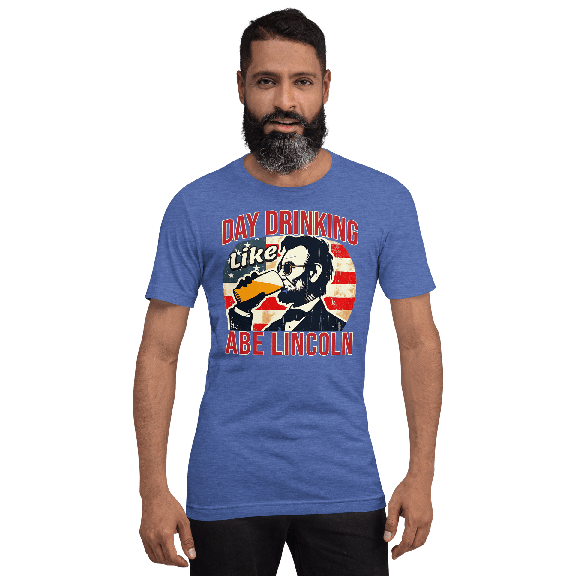 Get festive with our Day Drinking Like Abe Lincoln Tee! Perfect for 4th of July BBQs and showing off your patriotic spirit in style. Cozy & stylish.