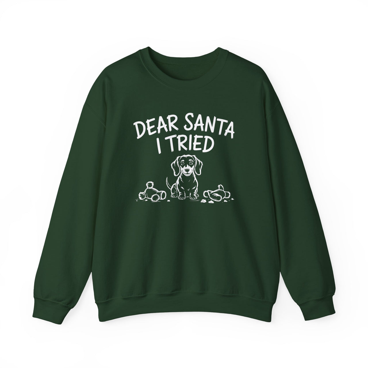 Dear Santa I Tried – Cute Dachshund Christmas Sweatshirt