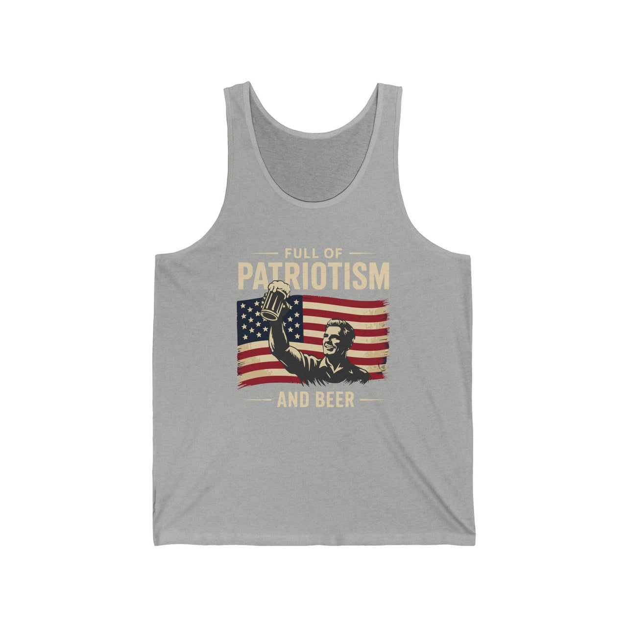 4th of July – Full of Patriotism and Beer – Patriotic Soft Cotton Jersey Tank Top