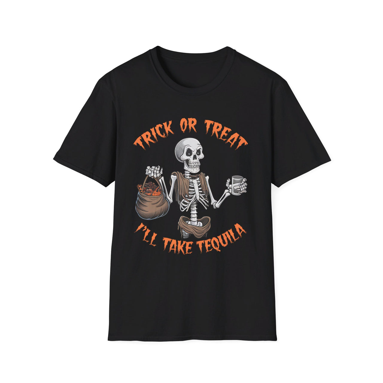 Trick or Treat I'll Take Tequila Funny Halloween Tee