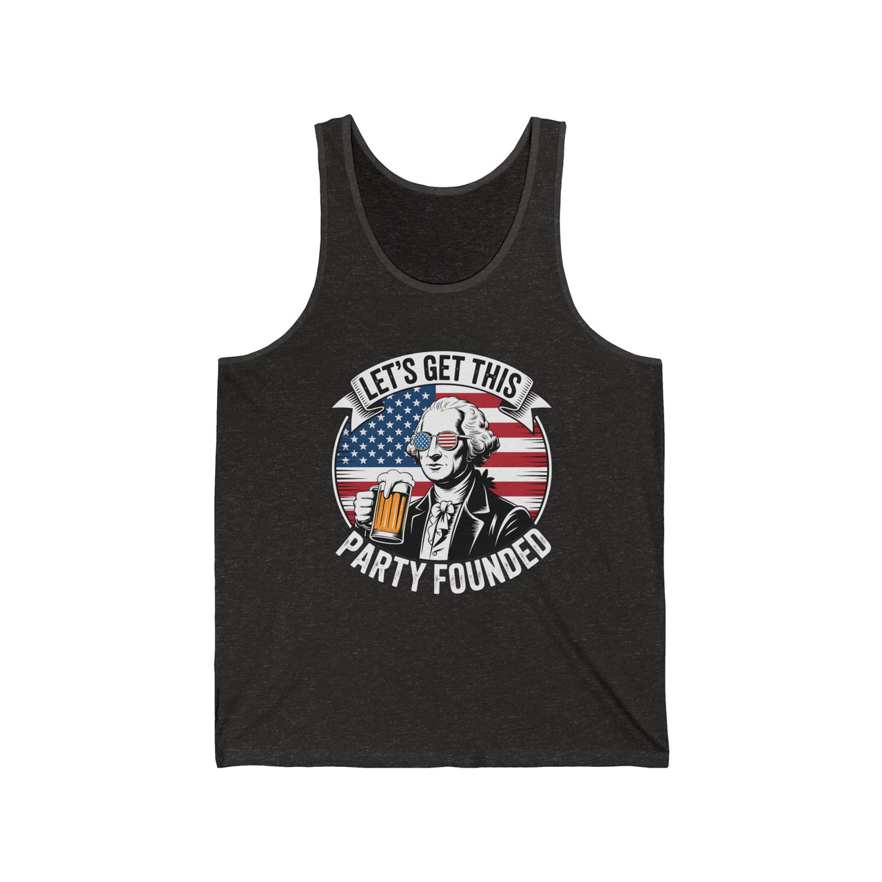 4th of July – Lets Get This Party Founded – Patriotic Soft Cotton Tank Top