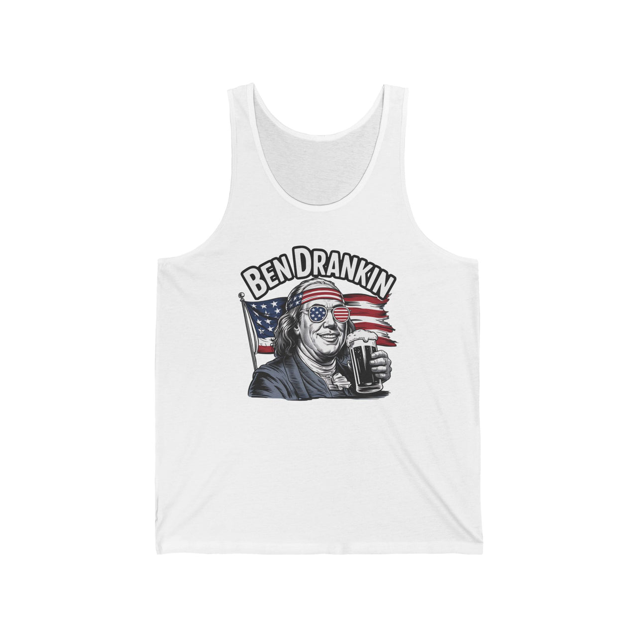 4th of July – Ben Drankin – Patriotic Soft Cotton Jersey Tank Top