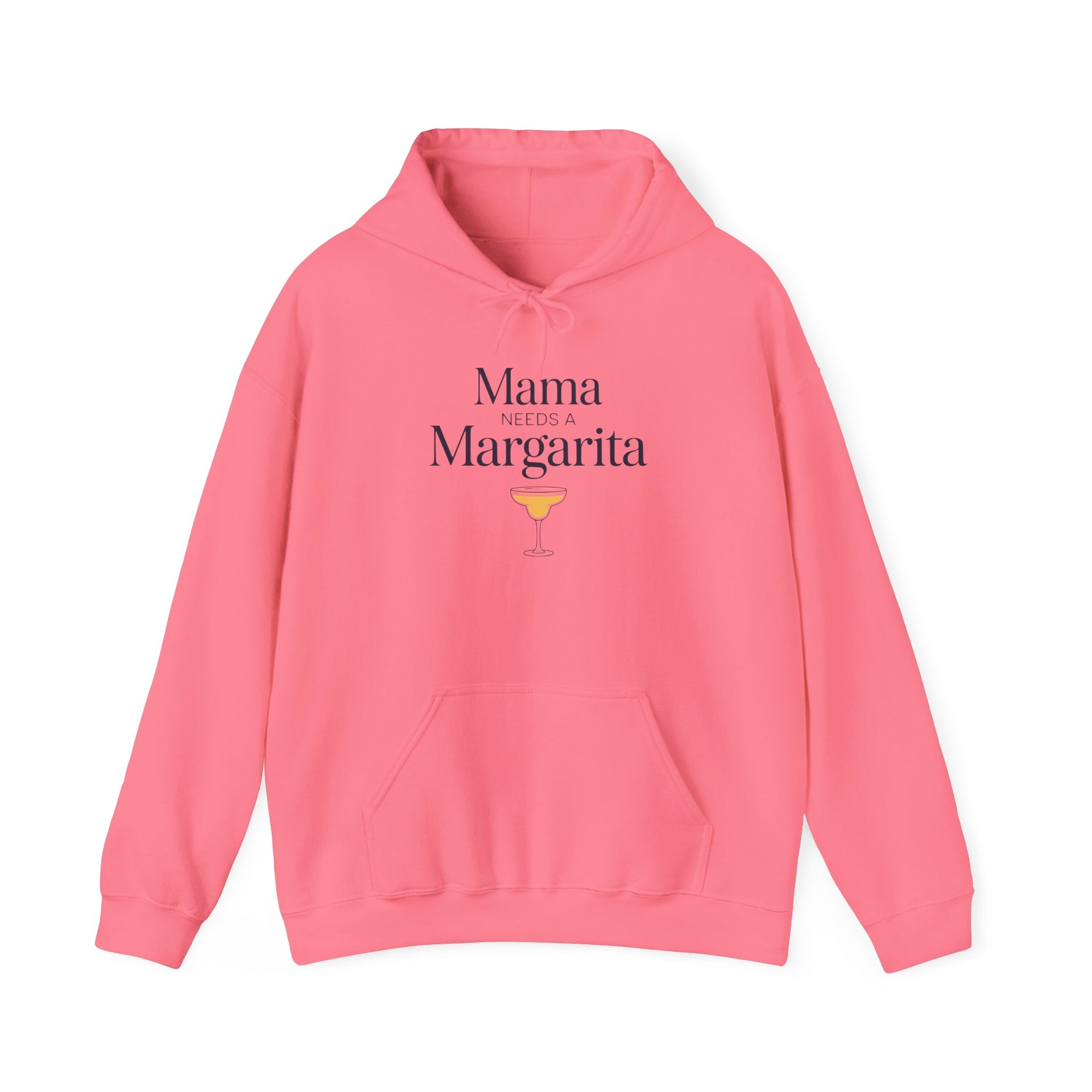 a pink hoodie with 'Mania Needs a Margarita' text and a cocktail graphic funny mother's day, girls trips, beach trips, mom life design
