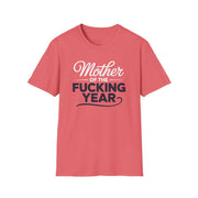 a coral premium soft-style t-shirt with the phrase mother of the f-ing year funny mother's day, mom life design