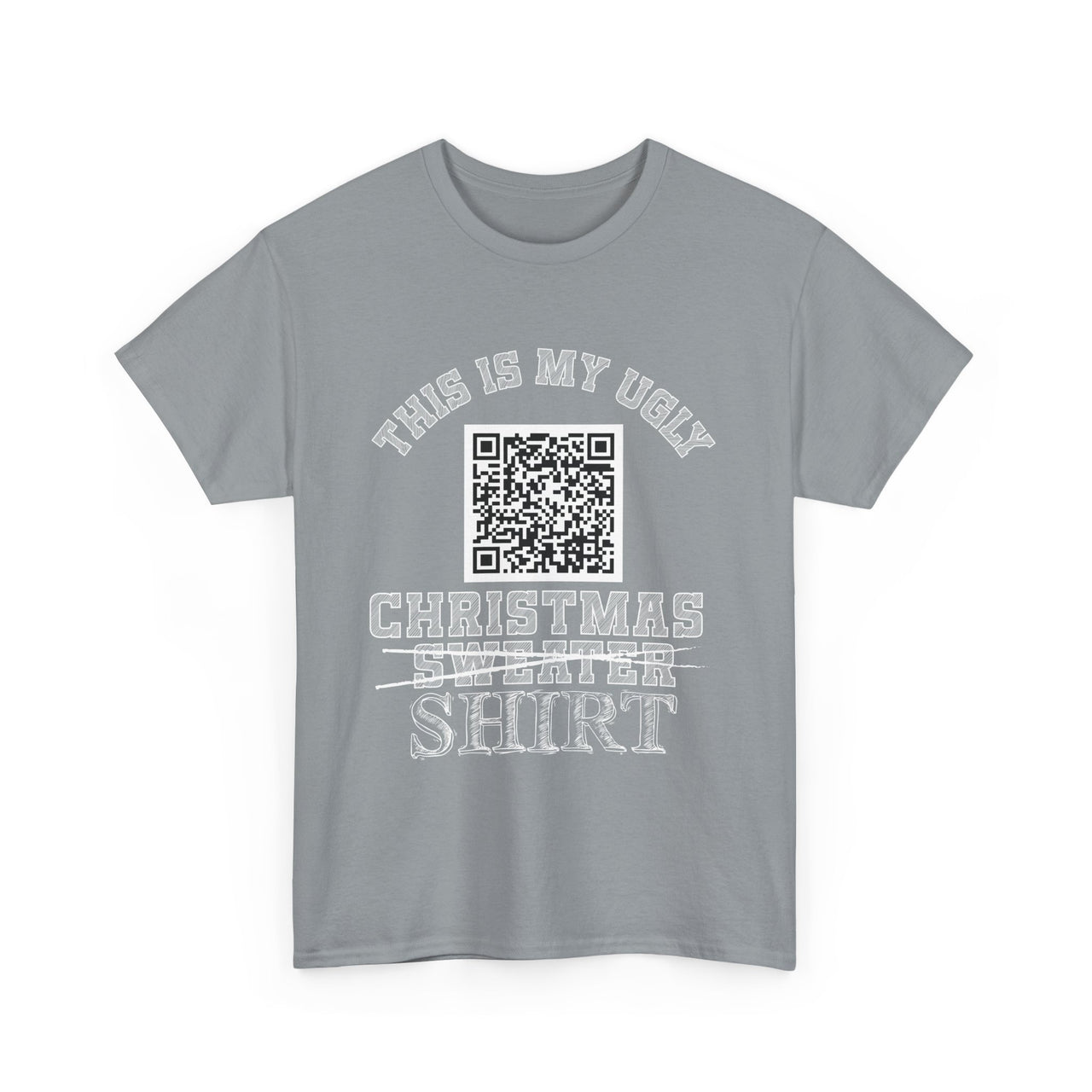 This Is My Ugly Christmas Sweater (Shirt) Funny QR Code T-Shirt