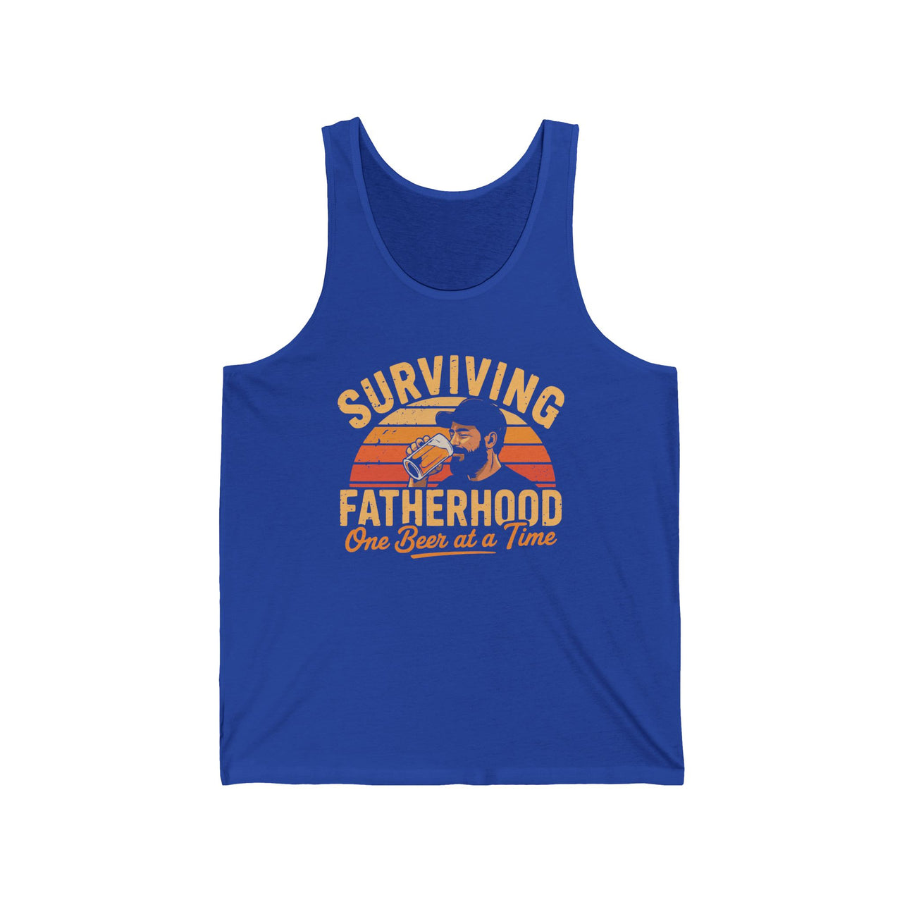 Surviving Fatherhood One Beer at a Time  Father's Day Tank Top