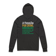 Black St. Patrick’s Day Pub Crawl Checklist lightweight hoodie