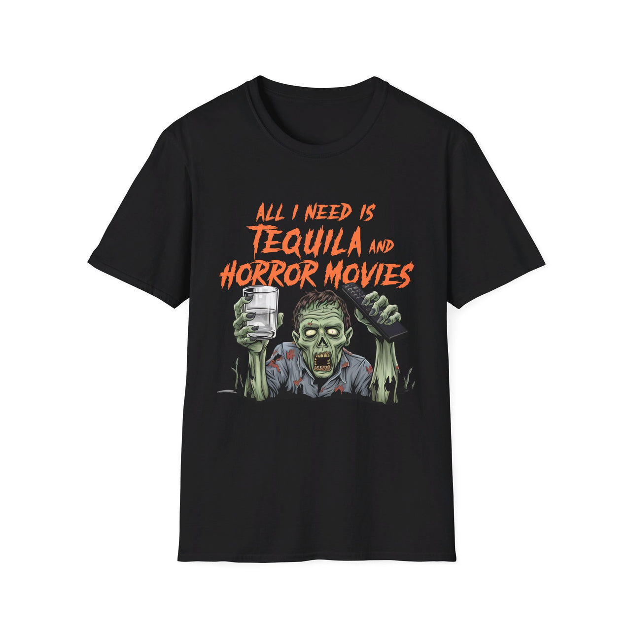 All I Need is Tequila and Horror Movies Funny Halloween Tee