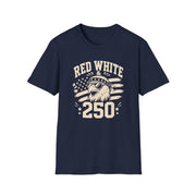 Red White and 250 shirt featuring eagle and American flag design