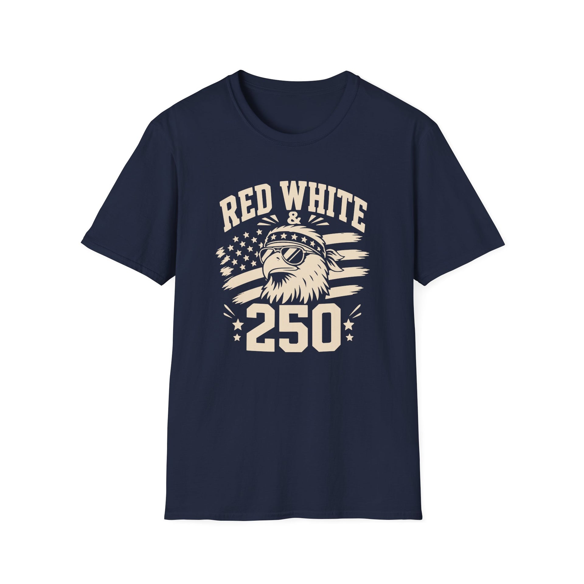 Red White and 250 shirt featuring eagle and American flag design