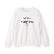 a white sweatshirt with 'Mama Needs a Margarita' text funny mothers day, beach trips, girls trips, mom life design