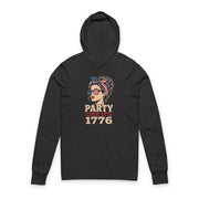 4th of July lightweight hoodie with retro patriotic woman graphic