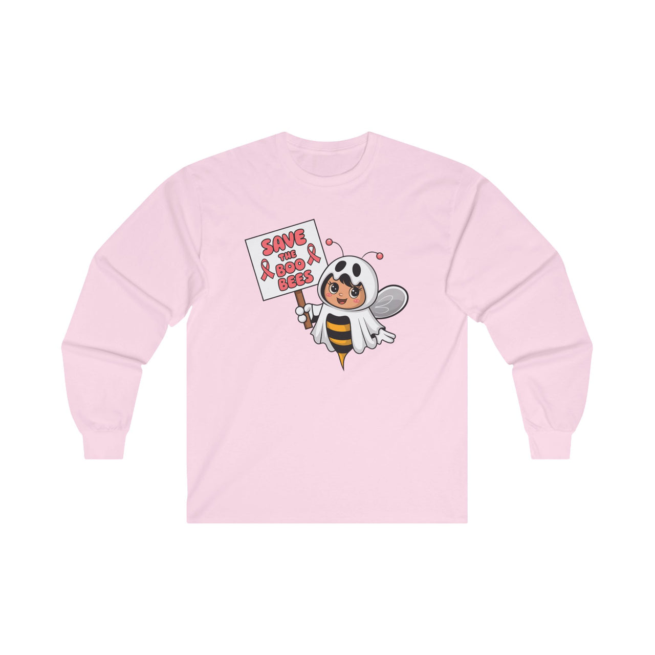 Save the Boo-Bees Long Sleeve Shirt – Cute Halloween & Breast Cancer Awareness Tee