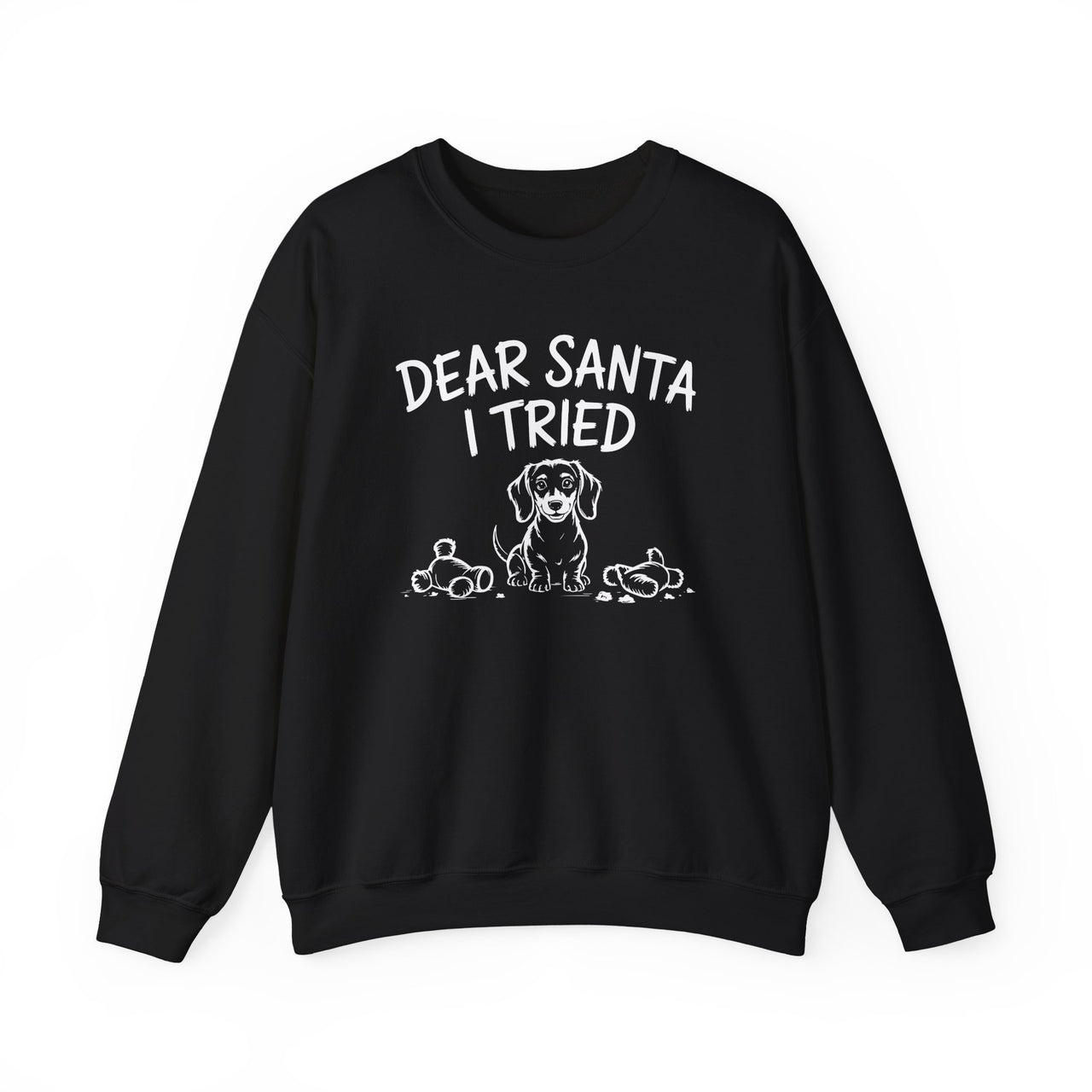Dear Santa I Tried – Cute Dachshund Christmas Sweatshirt