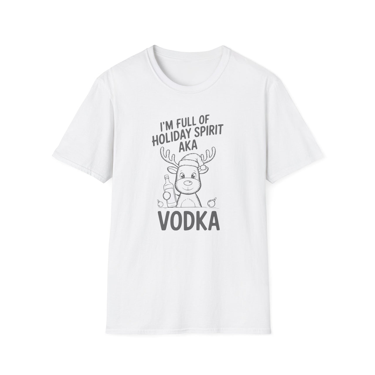 Funny Christmas T-Shirt – Full of Holiday Spirit AKA Vodka – Holiday Humor Tee – Men’s & Women’s Christmas Shirt