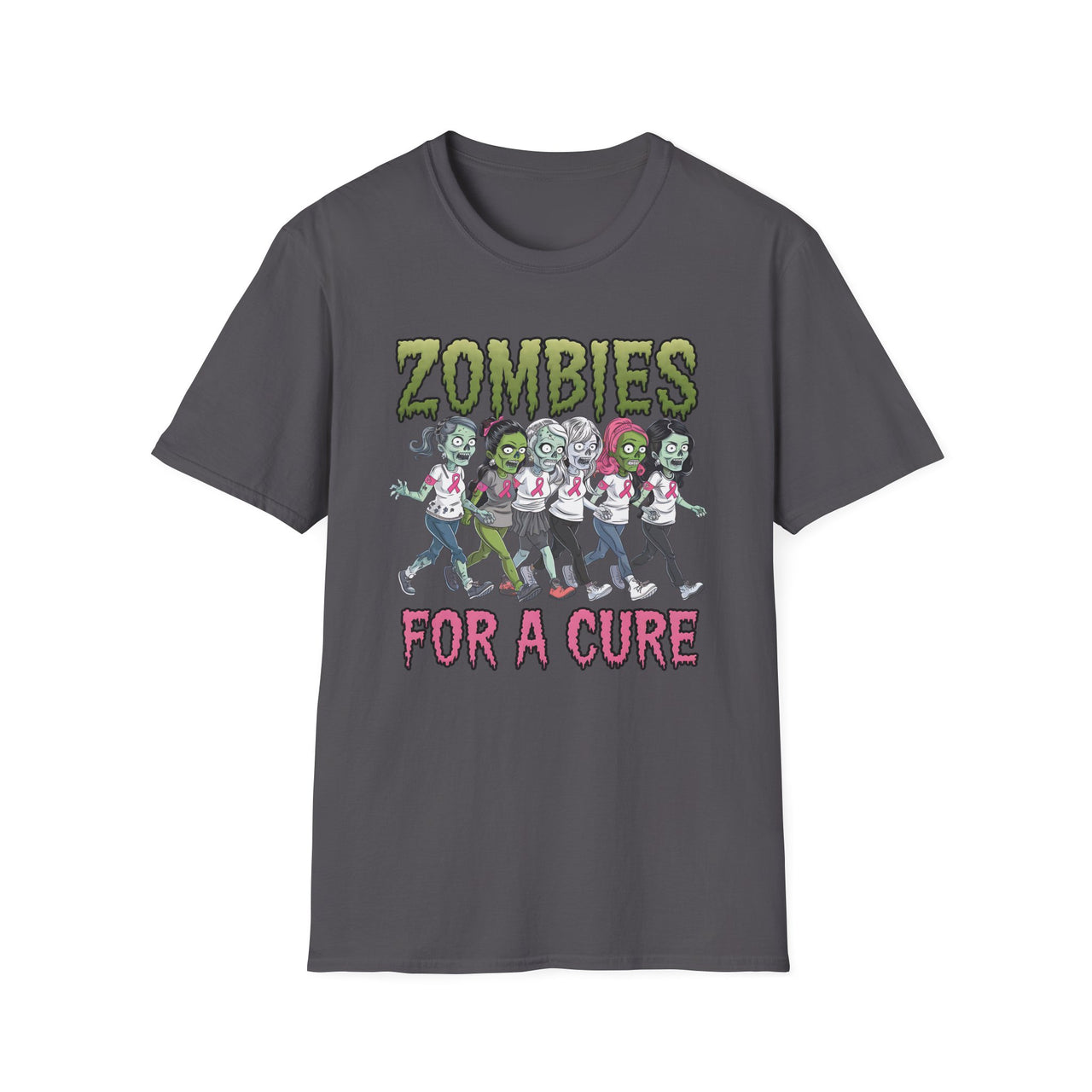 Zombies for a Cure Halloween T-Shirt – Breast Cancer Awareness Zombie Design