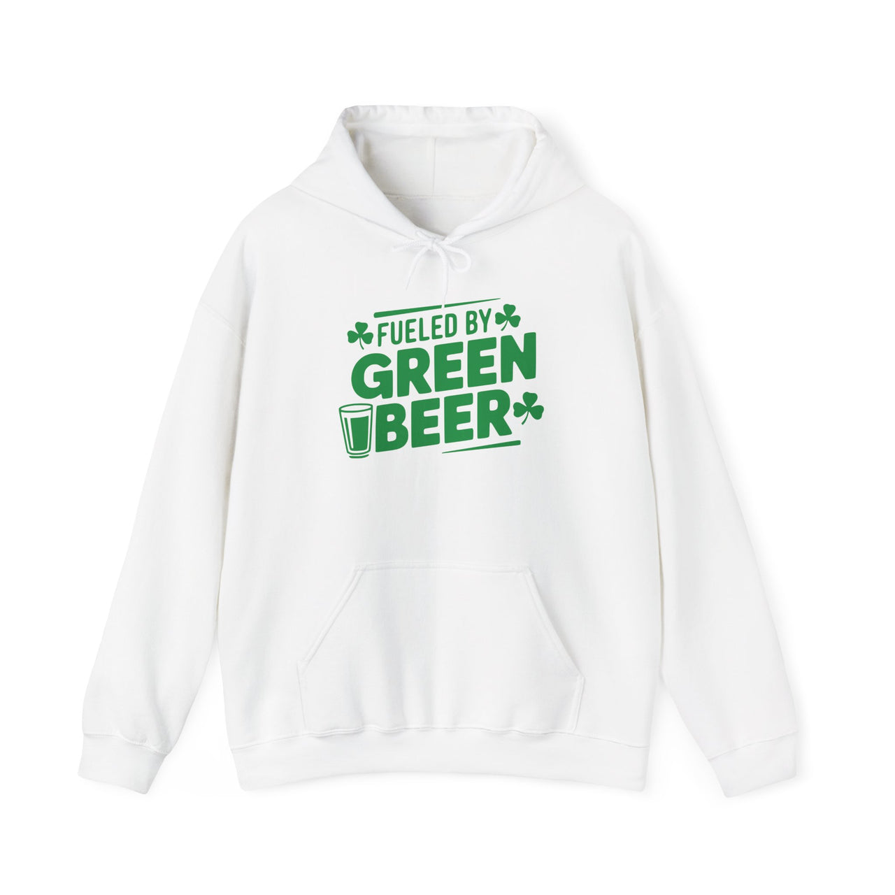 St. Patrick's Day Hoodie | Fueled by Green Beer | Funny Irish Drinking Pullover | Festive St. Paddy’s Sweatshirt