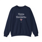 a navy sweatshirt with 'Mama Needs a Margarita' text funny mothers day, beach trips, girls trips, mom life design