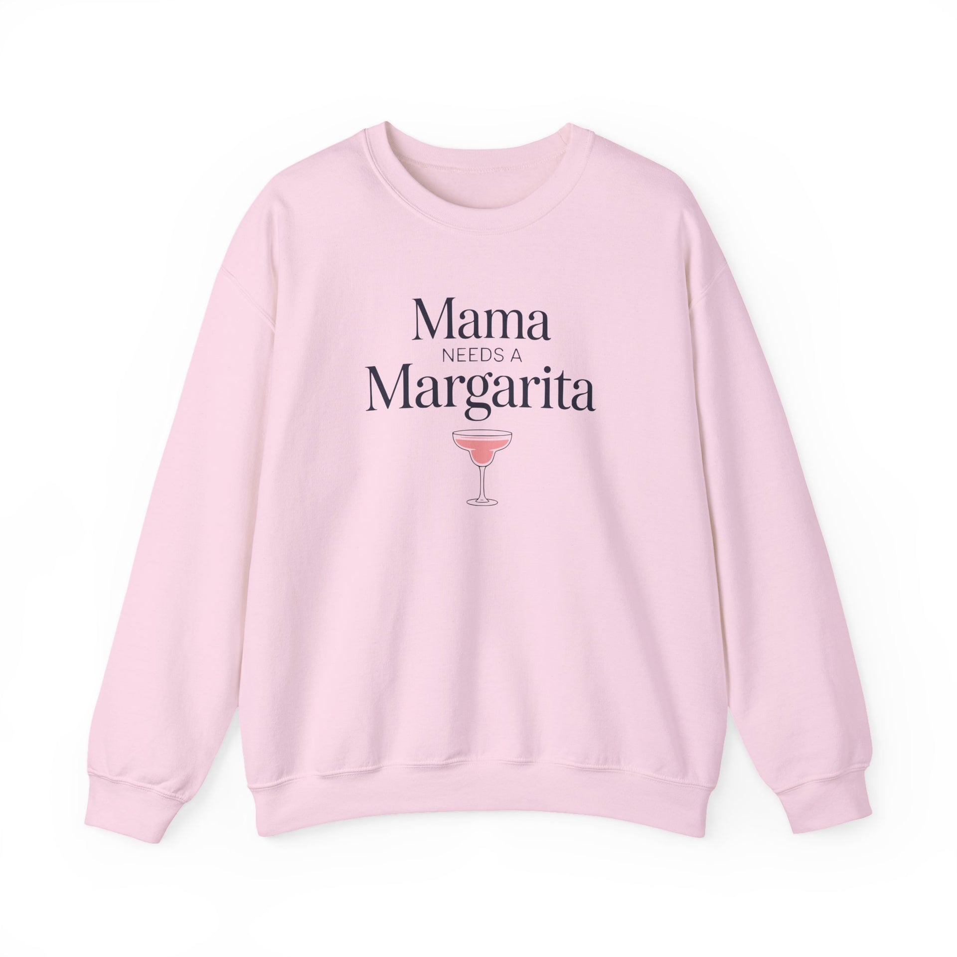 a pink sweatshirt with 'Mama Needs a Margarita' text funny mothers day, beach trips, girls trips, mom life design