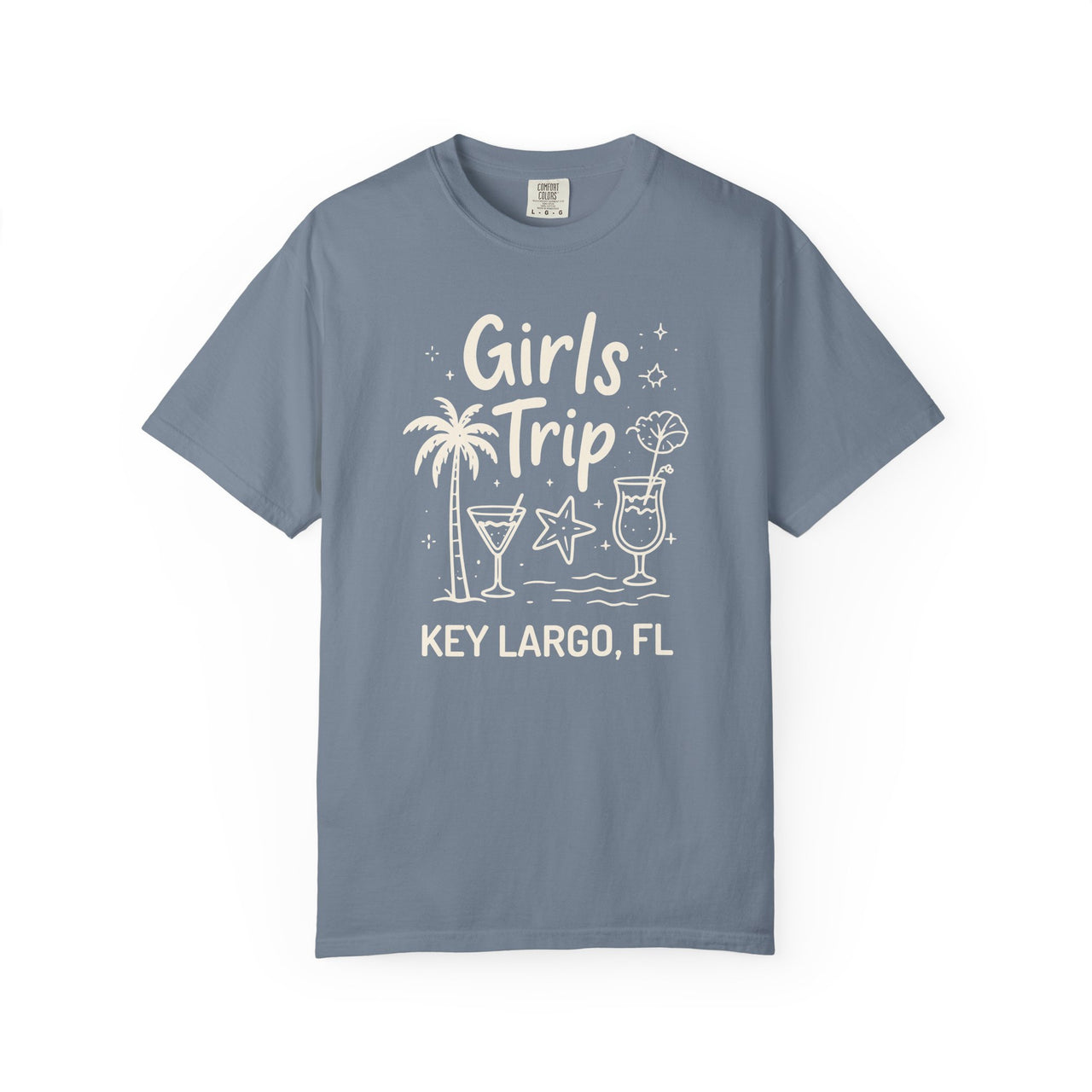 Comfort Colors Girls Trip Beach Vacation Shirt with Custom Destination Text