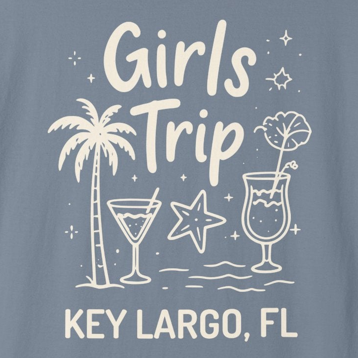 Comfort Colors Girls Trip Beach Vacation Shirt with Custom Destination Text