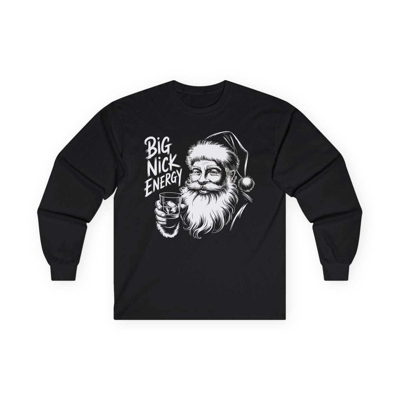 Big Nick Energy – Funny Santa Christmas Long Sleeve Tee