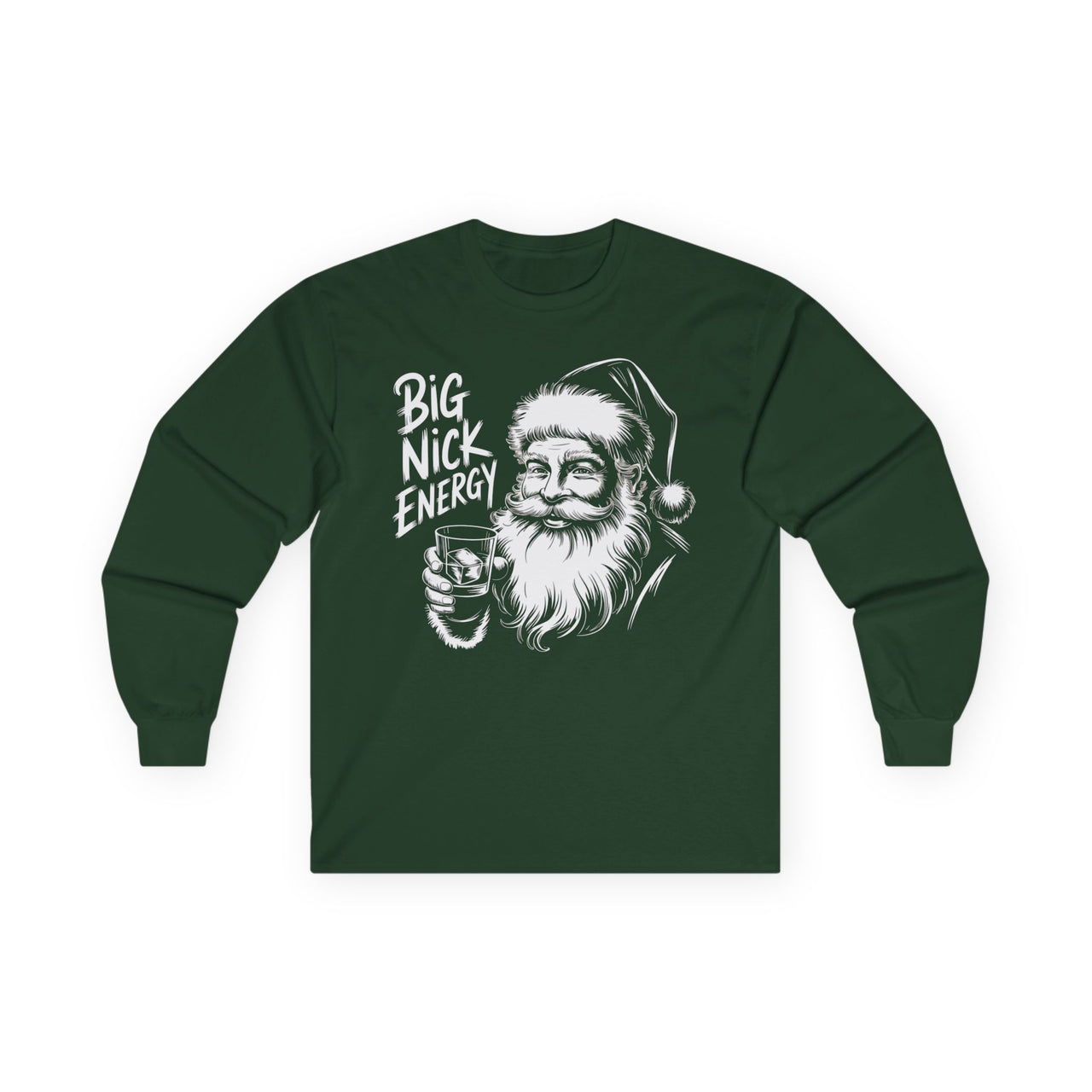 Big Nick Energy – Funny Santa Christmas Long Sleeve Tee