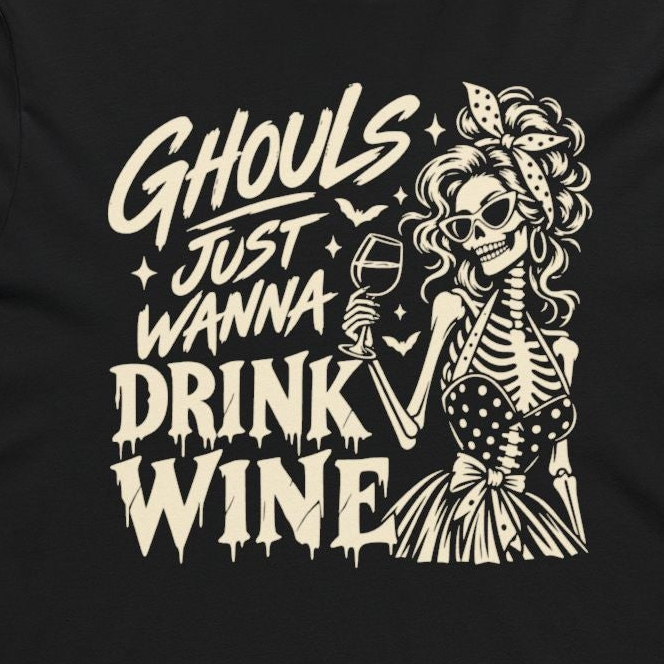 Ghouls Just Wanna Drink Wine Halloween Lightweight Hoodie