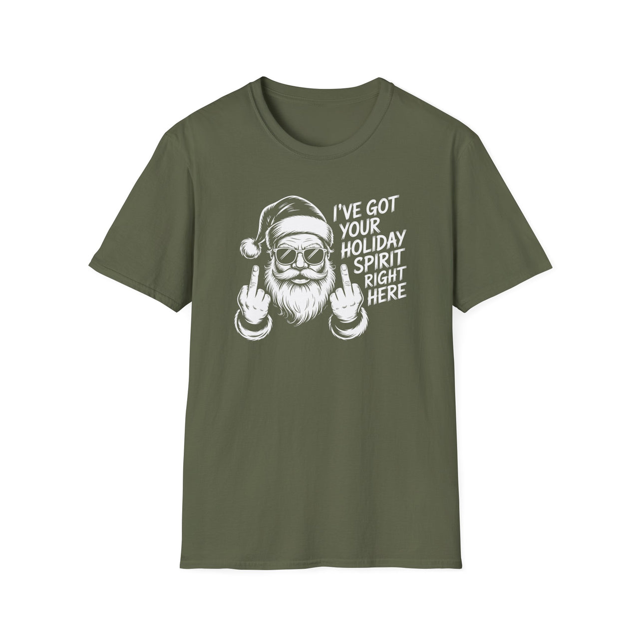 Funny Christmas T-Shirt – I’ve Got Your Holiday Spirit Right Here – Adult Holiday Humor Tee – Men’s & Women’s Christmas Shirt