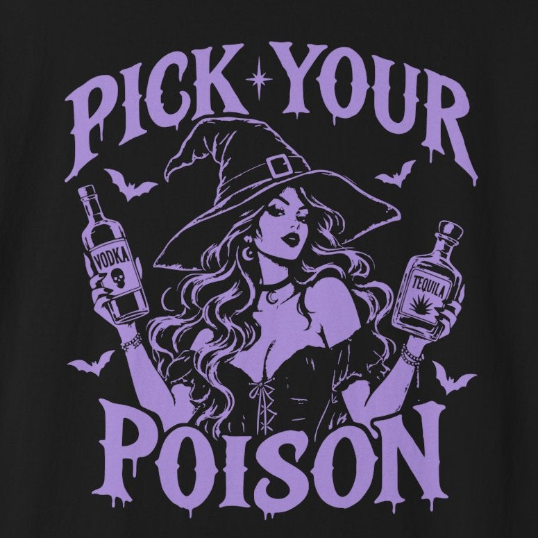 Comfort Colors Pick Your Poison Halloween Witch Shirt