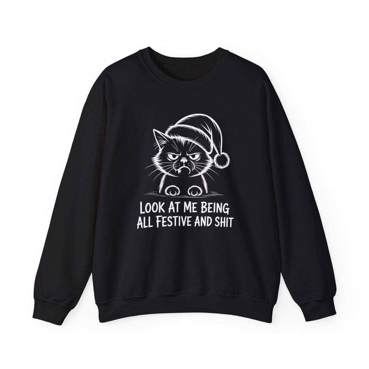 Look at Me Being All Festive and Shit – Grumpy Cat Christmas Sweatshirt