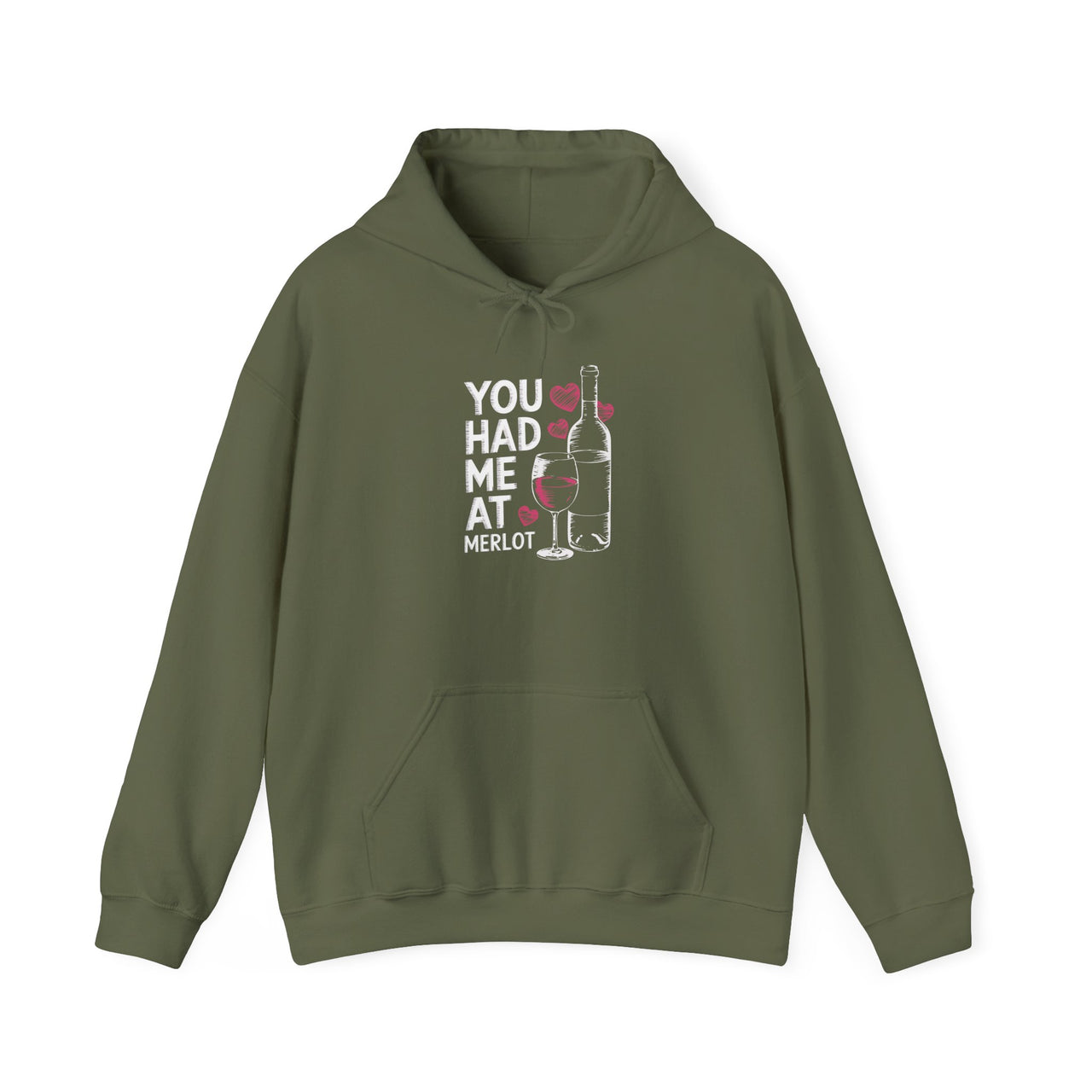 You Had Me at Merlot Funny Valentine’s Hoodie - Romantic Wine Lover Pullover, Gift for Him or Her