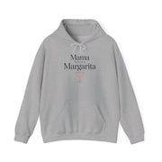 a gray hoodie with 'Mania Needs a Margarita' text and a cocktail graphic funny mother's day, girls trips, beach trips, mom life design