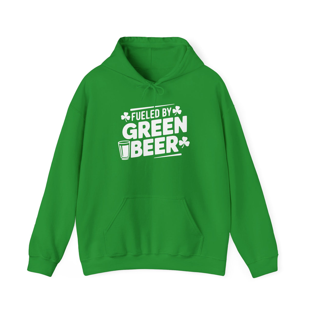 St. Patrick's Day Hoodie | Fueled by Green Beer | Funny Irish Drinking Pullover | Festive St. Paddy’s Sweatshirt