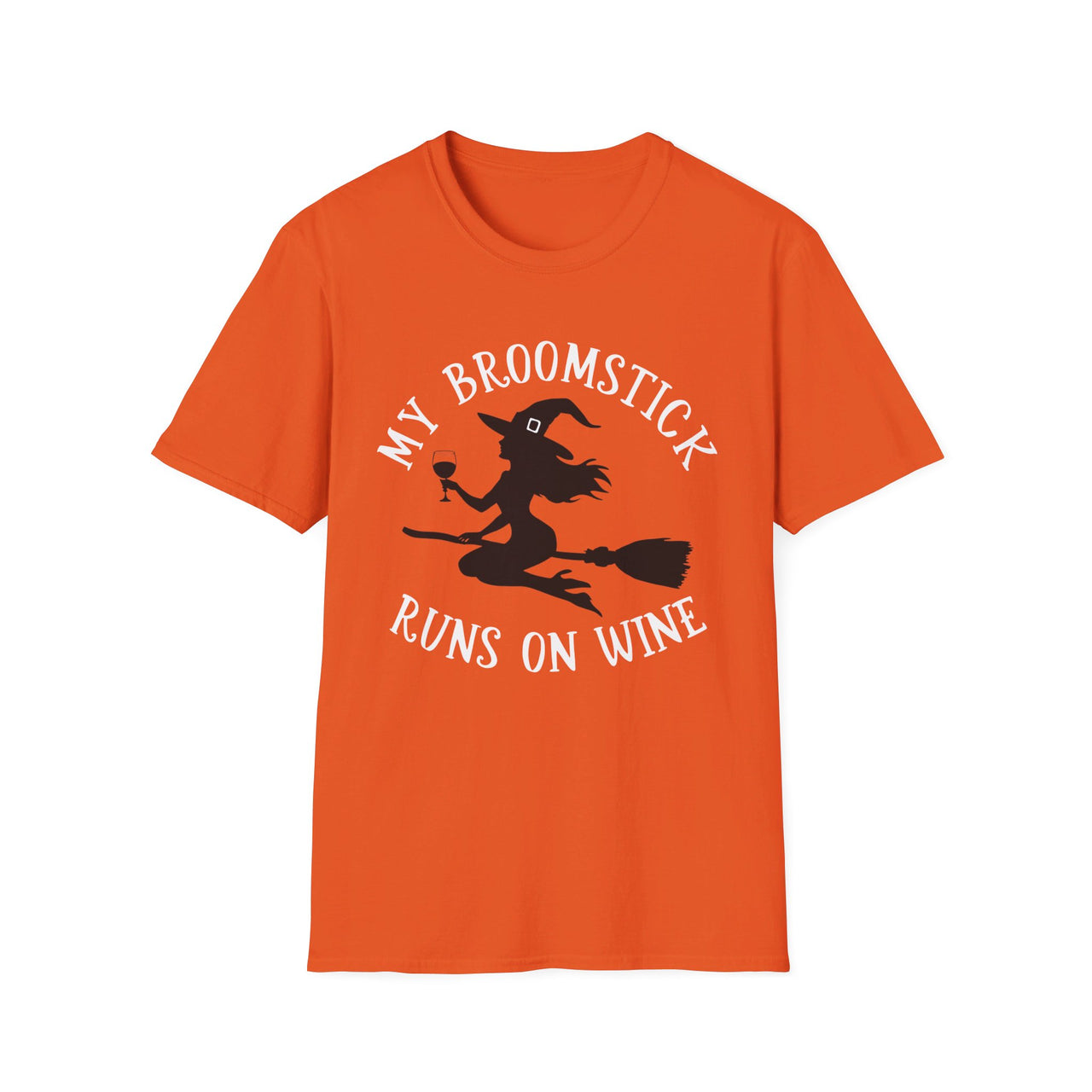 My Broomstick Runs on Wine Funny Halloween Tee