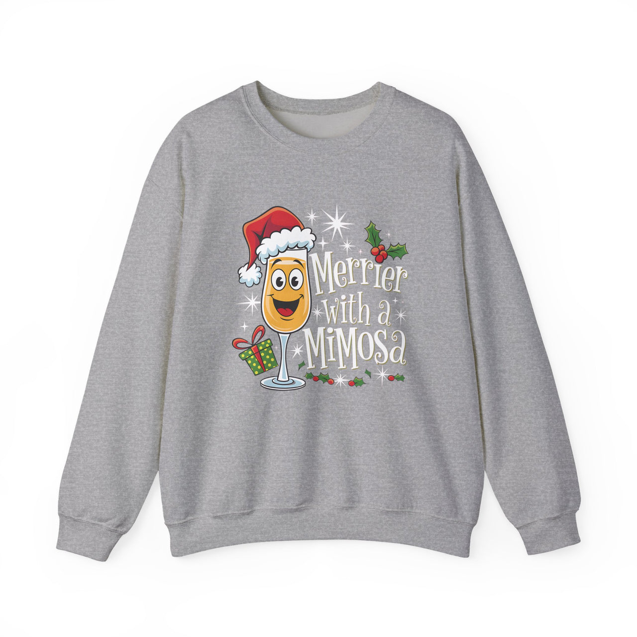 Merrier with a Mimosa Funny Christmas Sweatshirt