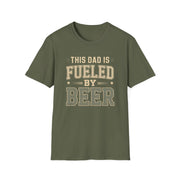 a green t-shirt with 'This Dad is Fueled by Beer' text funny father's day gift