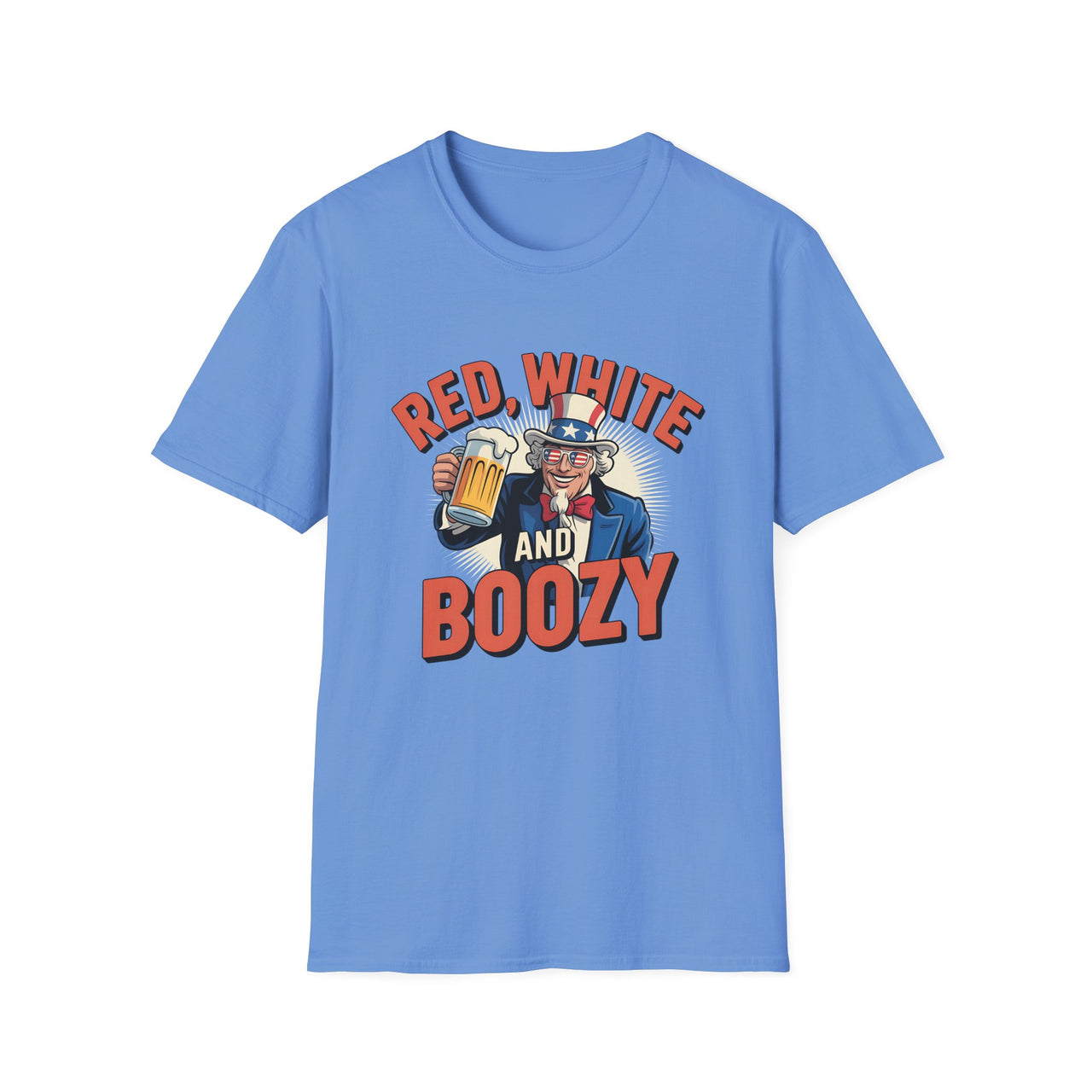 4th of July – Red, White, and Boozy – Patriotic Soft Cotton Tee