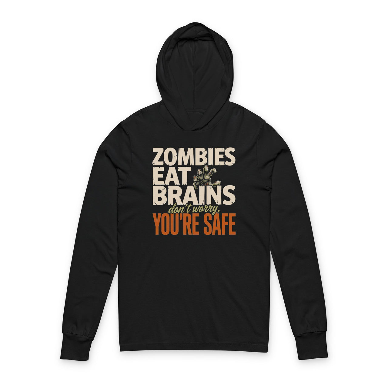 Zombies Eat Brains Funny Halloween Lightweight Hoodie