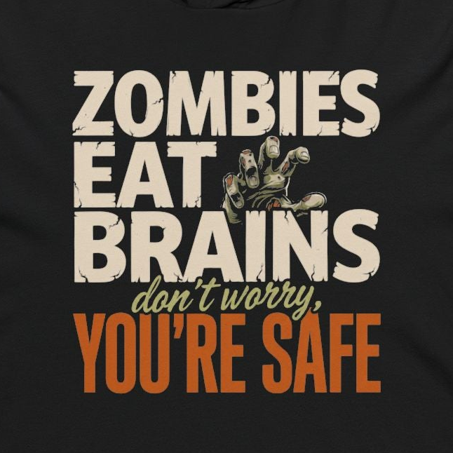 Zombies Eat Brains Funny Halloween Lightweight Hoodie