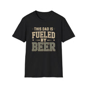 a black t-shirt with 'This Dad is Fueled by Beer' text funny father's day gift
