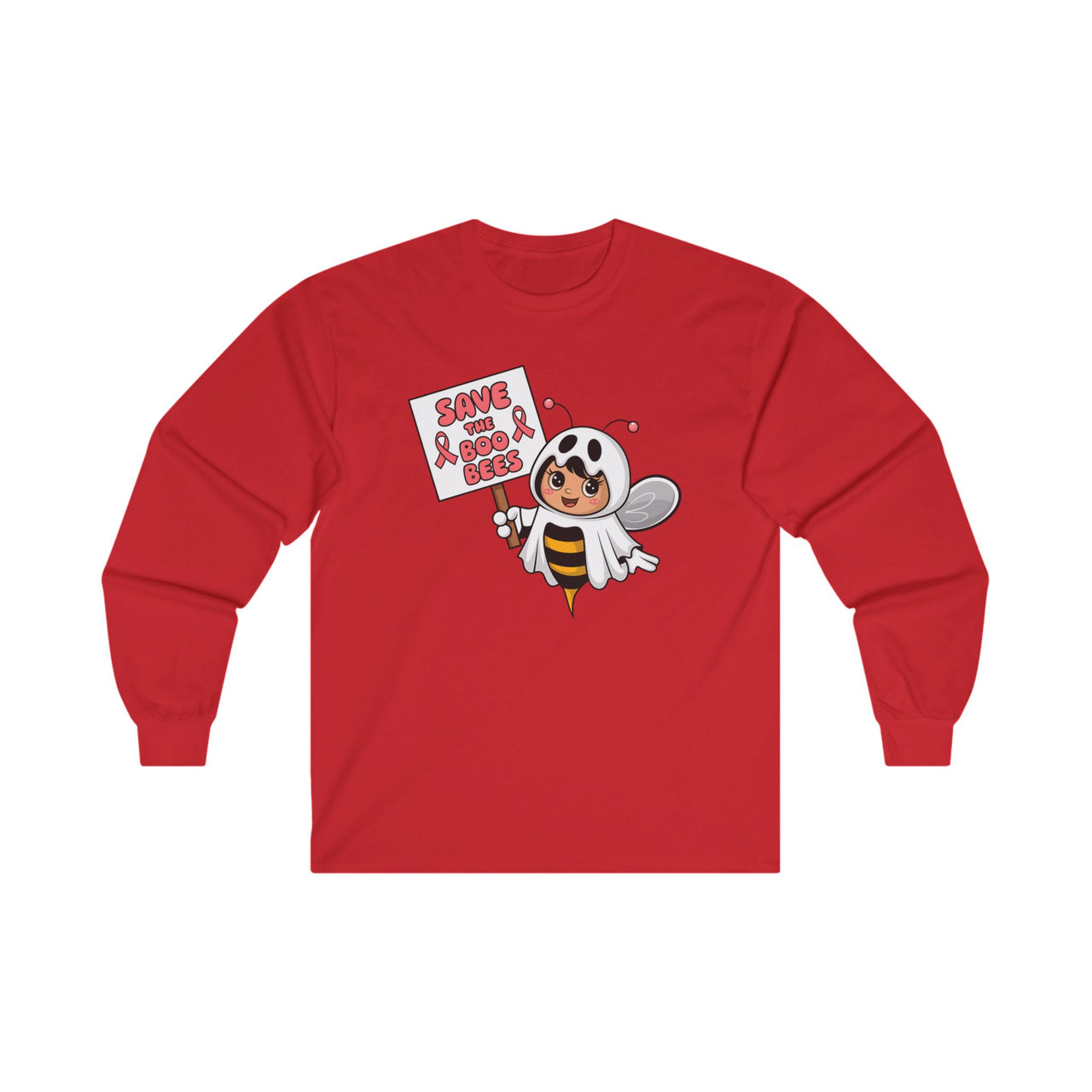 Save the Boo-Bees Long Sleeve Shirt – Cute Halloween & Breast Cancer Awareness Tee