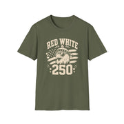 Red White and 250 shirt featuring eagle and American flag design
