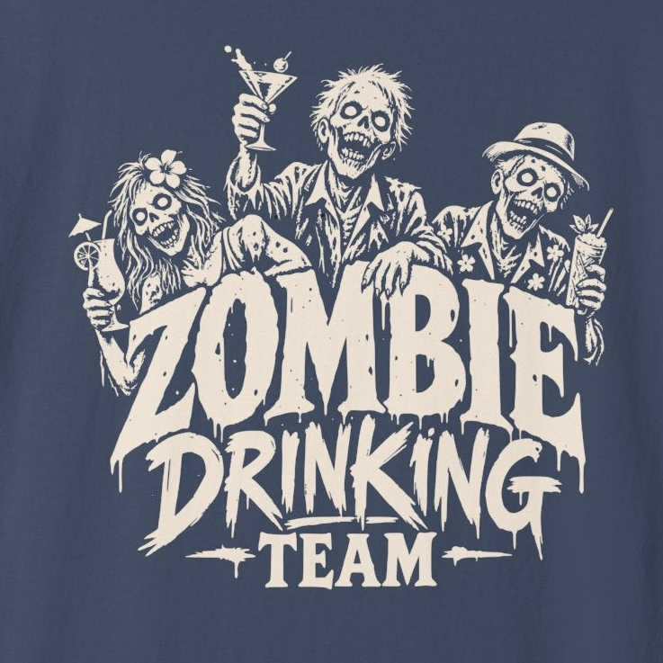 Comfort Colors Zombie Drinking Team Halloween Shirt