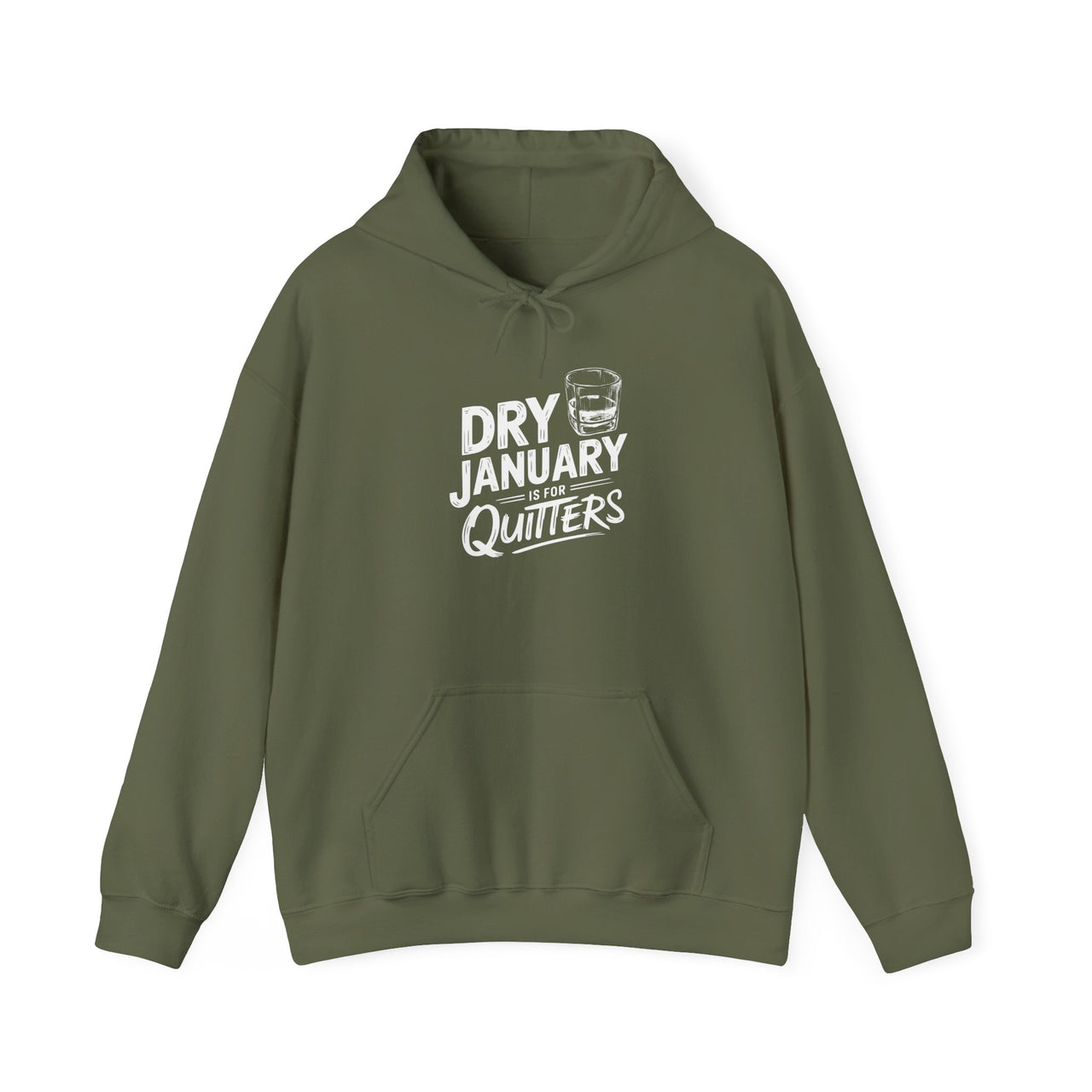 Dry January Is for Quitters Funny Hoodie - Drinking Humor Pullover, Wine and Beer Lover Apparel, Humorous Gift for Beverage Fans