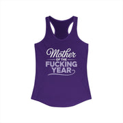 a purple tank top with the phrase Mother of the F-ing year funny mother's day, mom life design