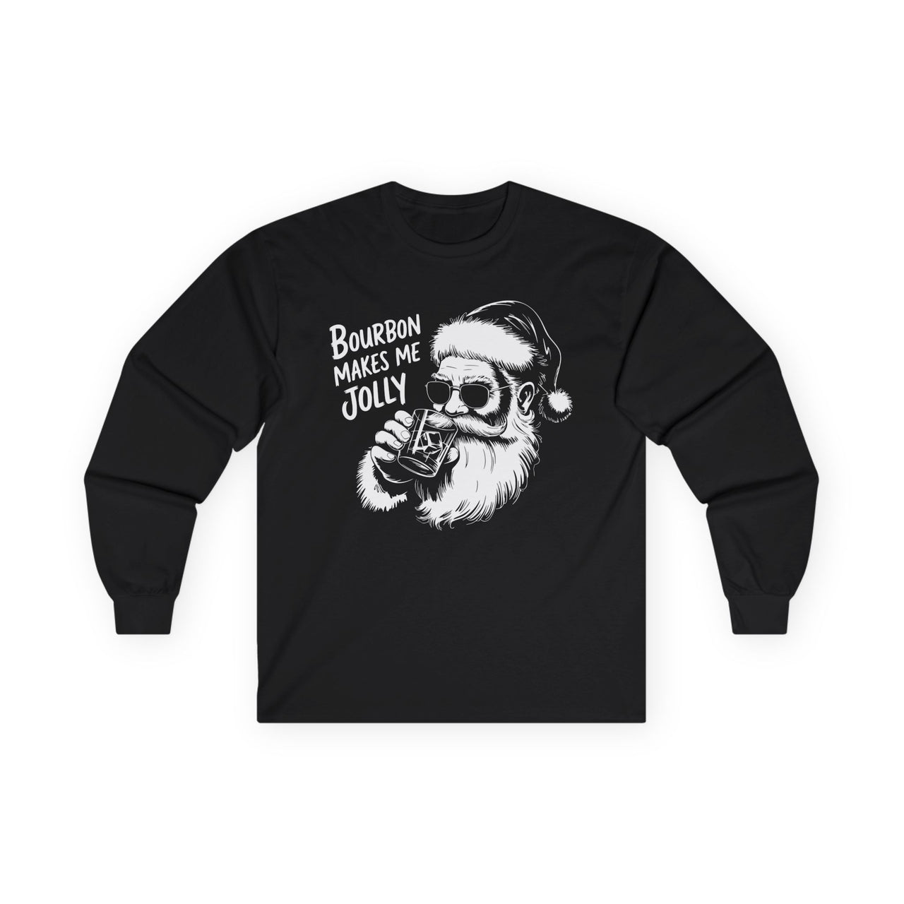 Bourbon Makes Me Jolly – Funny Christmas Whiskey Lover Lo