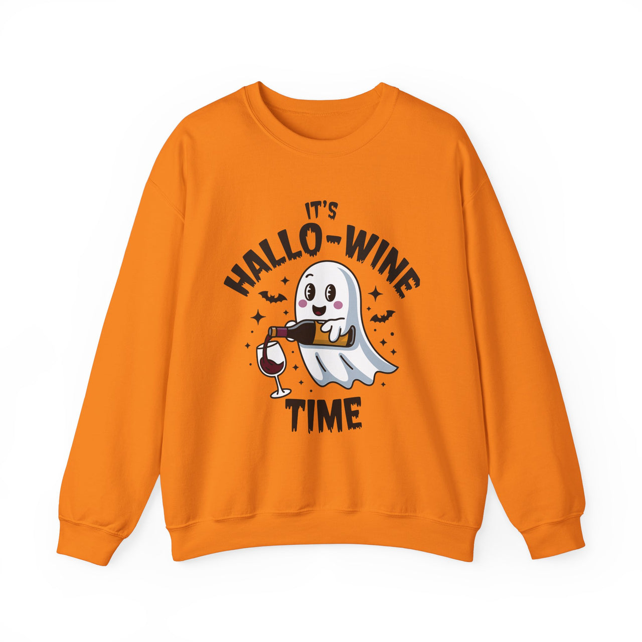 It's Hallo-Wine Time Funny Halloween Sweatshirt - Perfect for Spooky Season, Halloween 2024, and Fall Fashion