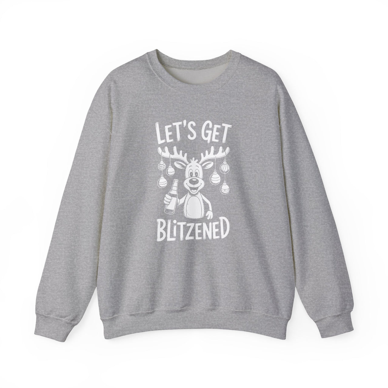 Let’s Get Blitzened – Funny Reindeer Christmas Drinking Sweatshirt